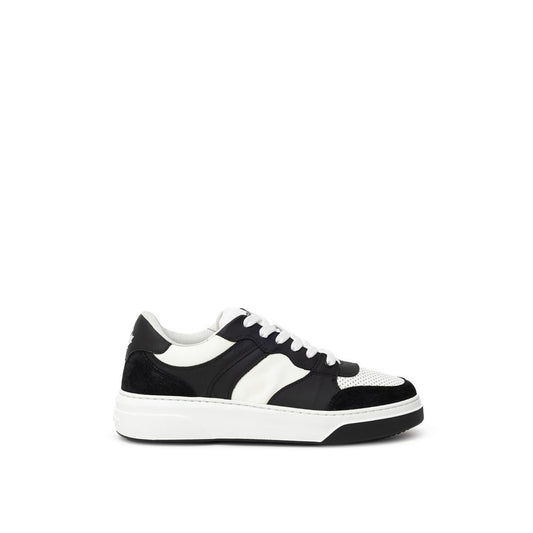 Dsquared² Zwarte en Witte Lederen Sneaker