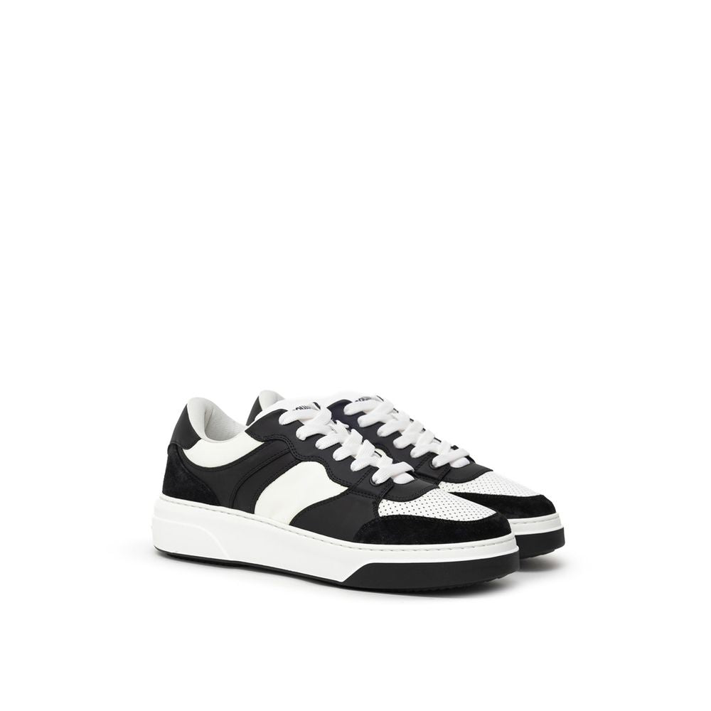 Dsquared² Zwarte en Witte Lederen Sneaker
