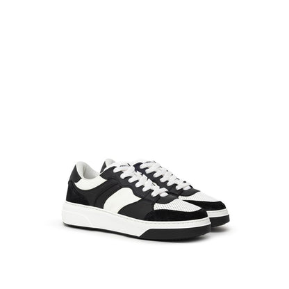Dsquared² Zwarte en Witte Lederen Sneaker