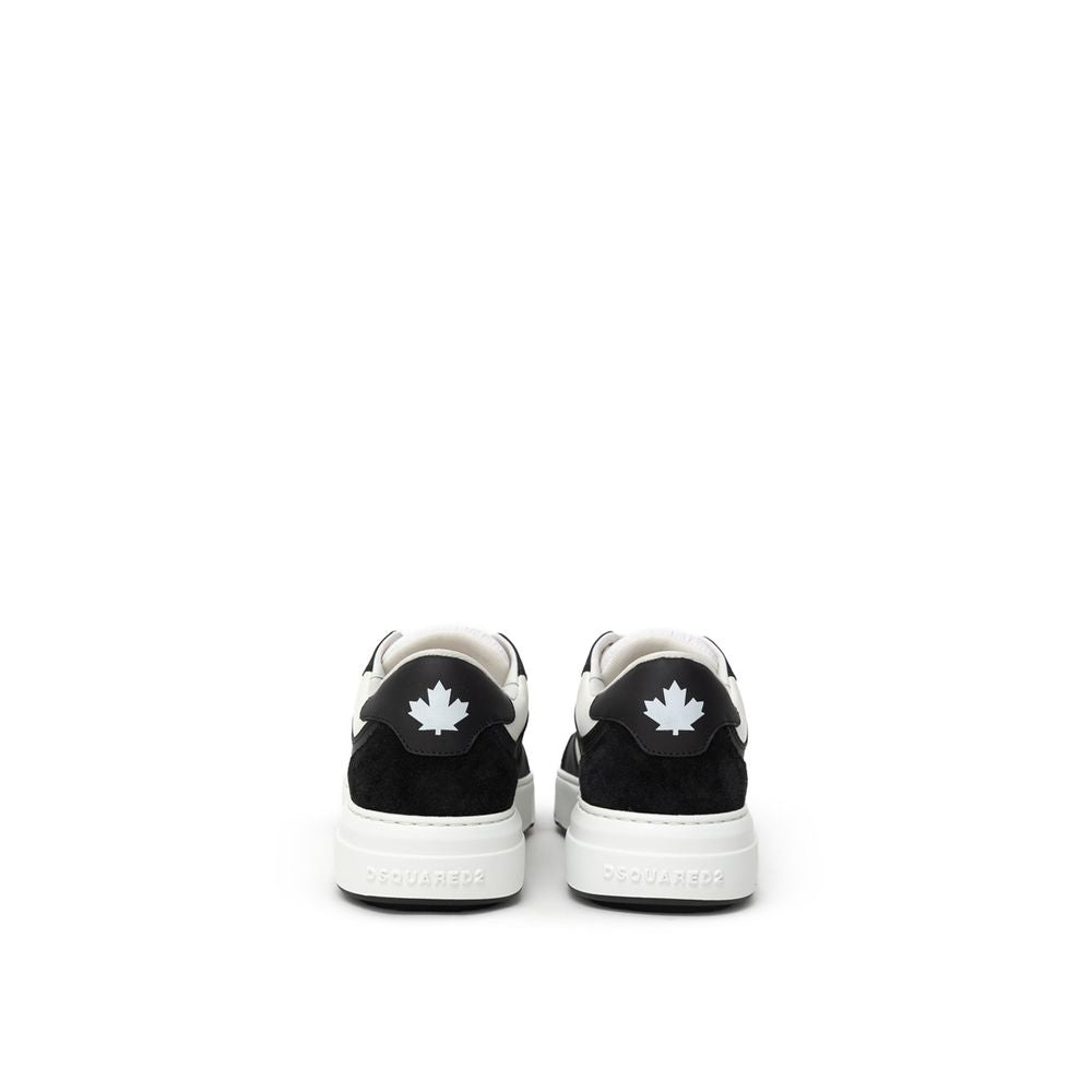 Dsquared² Zwarte en Witte Lederen Sneaker
