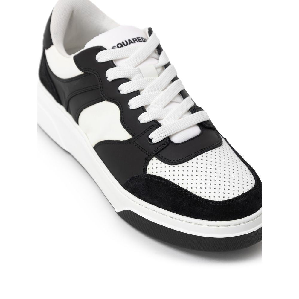 Dsquared² Zwarte en Witte Lederen Sneaker