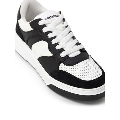 Dsquared² Zwarte en Witte Lederen Sneaker
