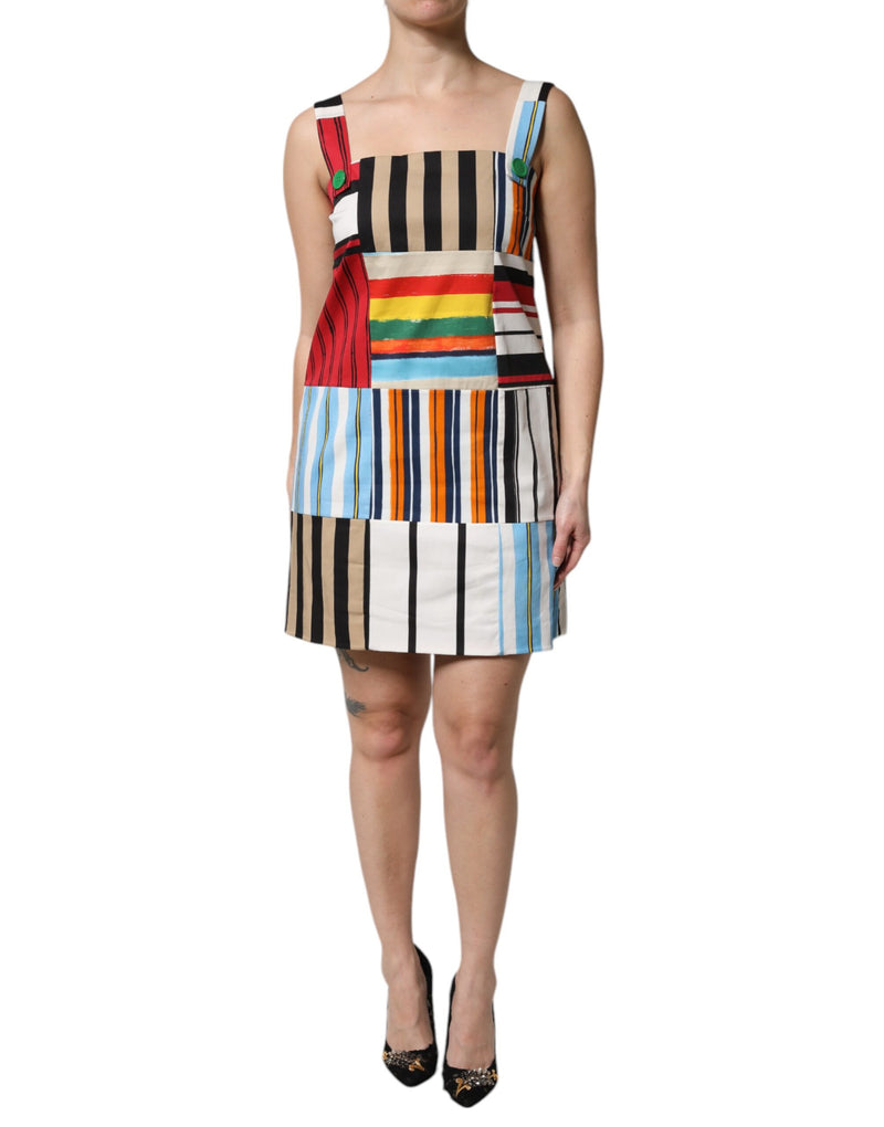 Robe sans manches à rayures multicolores Dolce & Gabbana