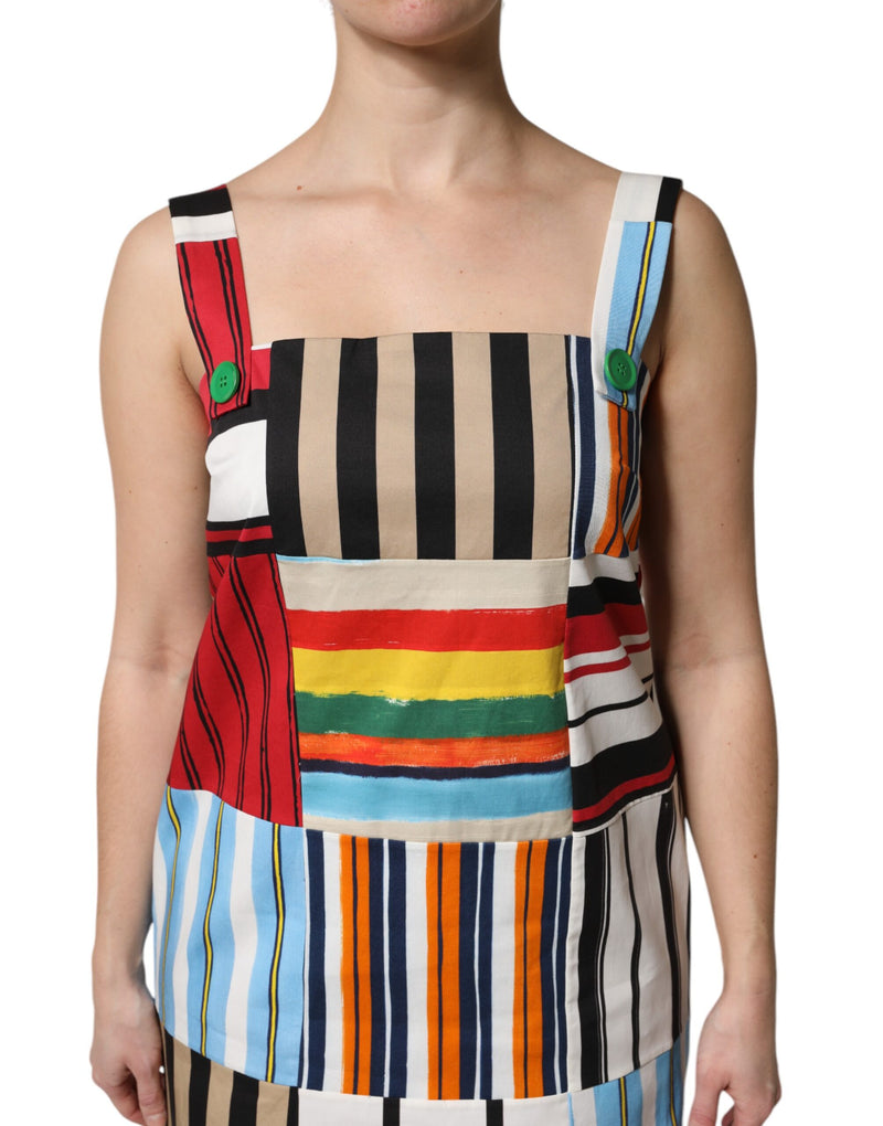 Robe sans manches à rayures multicolores Dolce & Gabbana