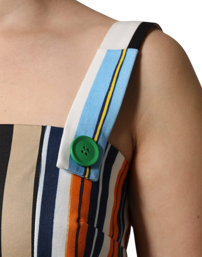 Dolce & Gabbana Geruite, Mouwloze Jurk van Katoen in Meerdere Kleuren