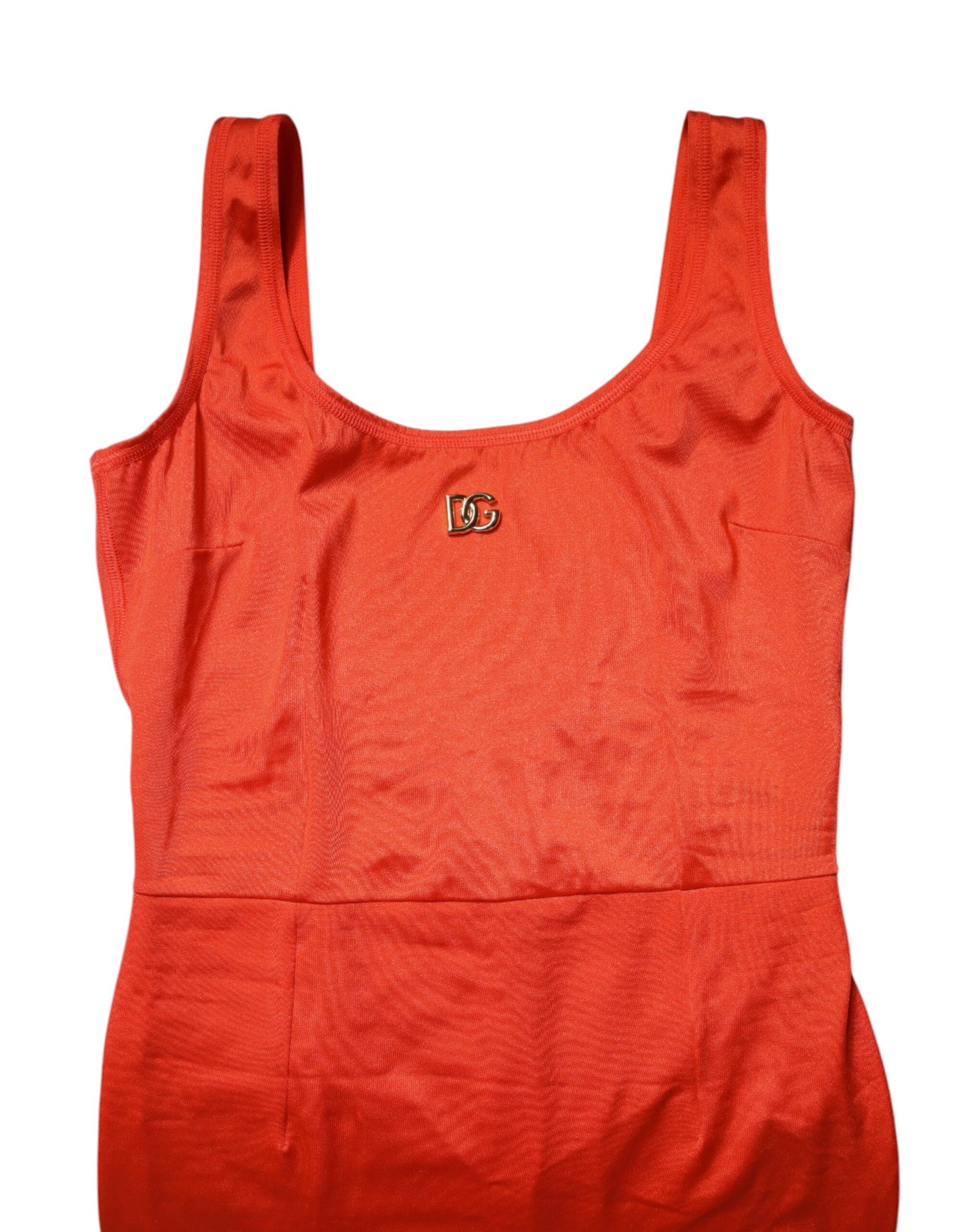 Dolce & Gabbana oranje, mouwloze, aansluitende jumpsuitjurk