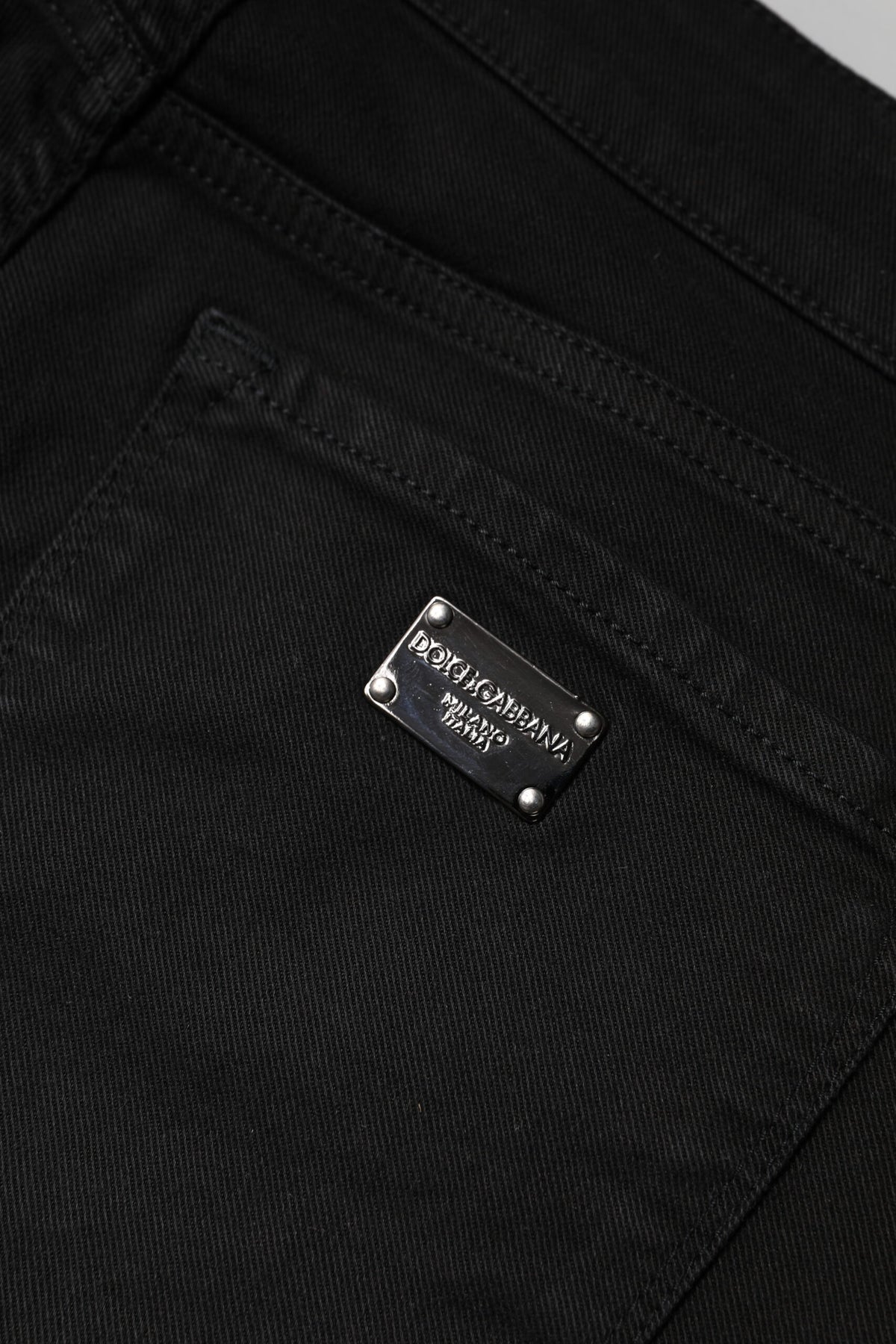 Dolce & Gabbana Black Cotton Mid Waisted Skinny Denim Jeans