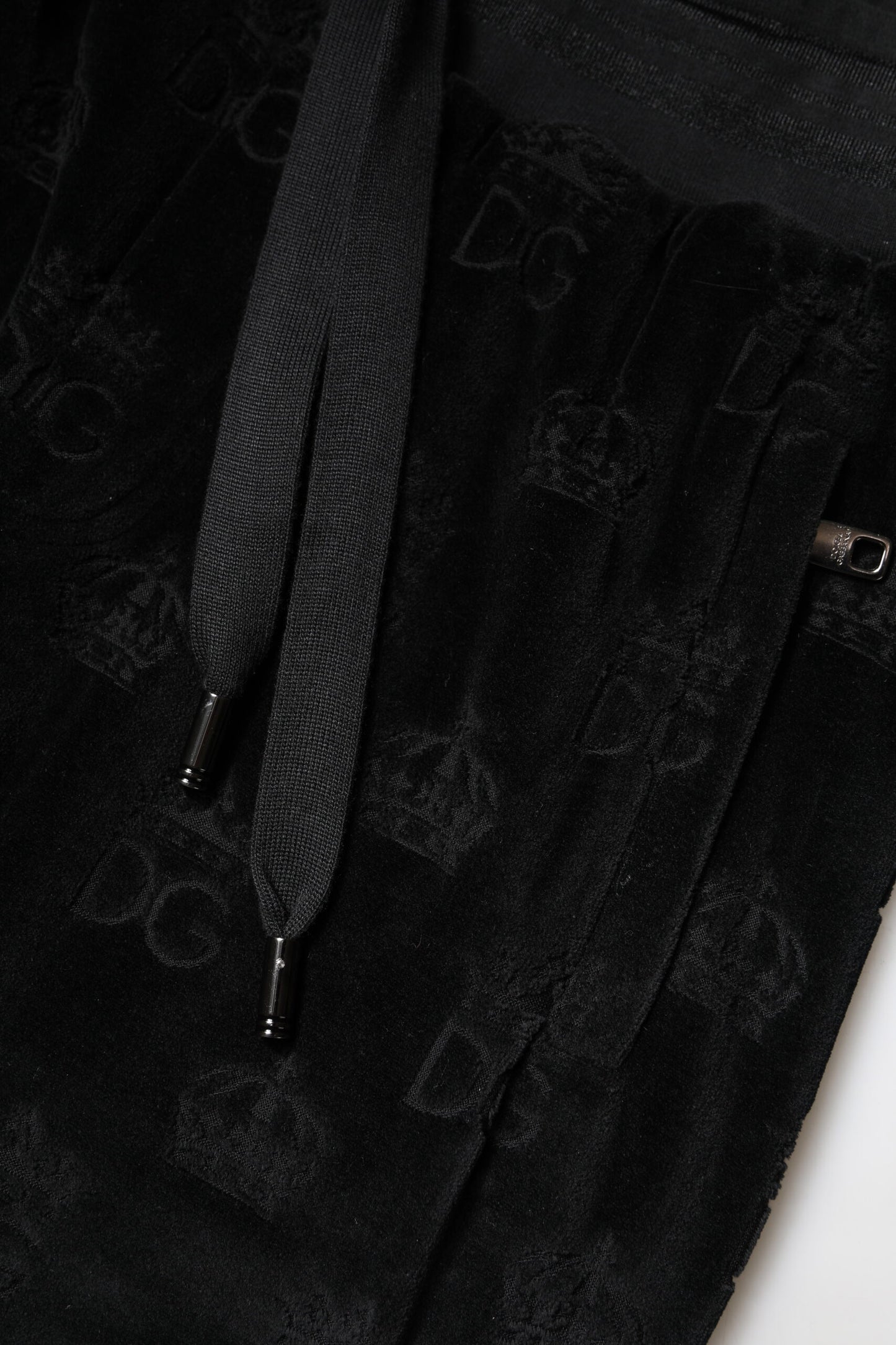 Pantalon de jogging noir à imprimé DG Logo intégral de Dolce & Gabbana