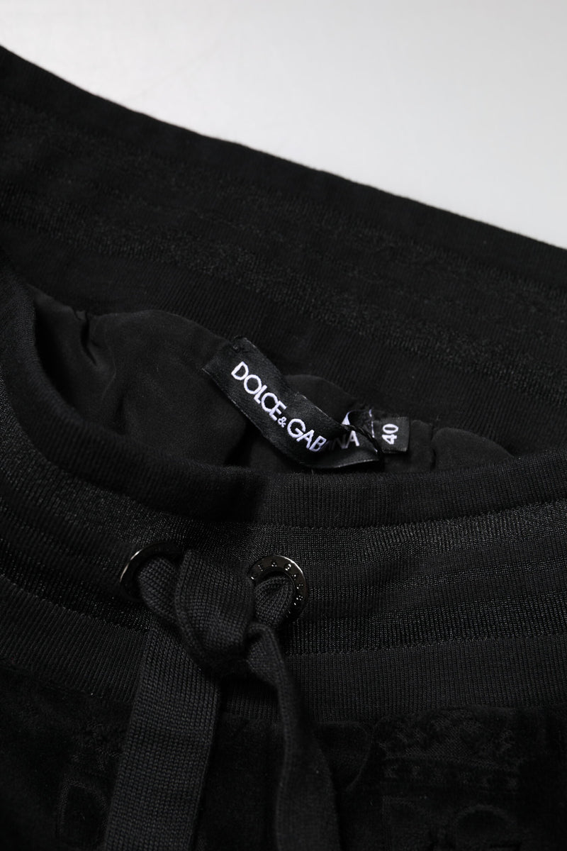 Dolce & Gabbana Black All-Over DG Logo Print Jogger Pants