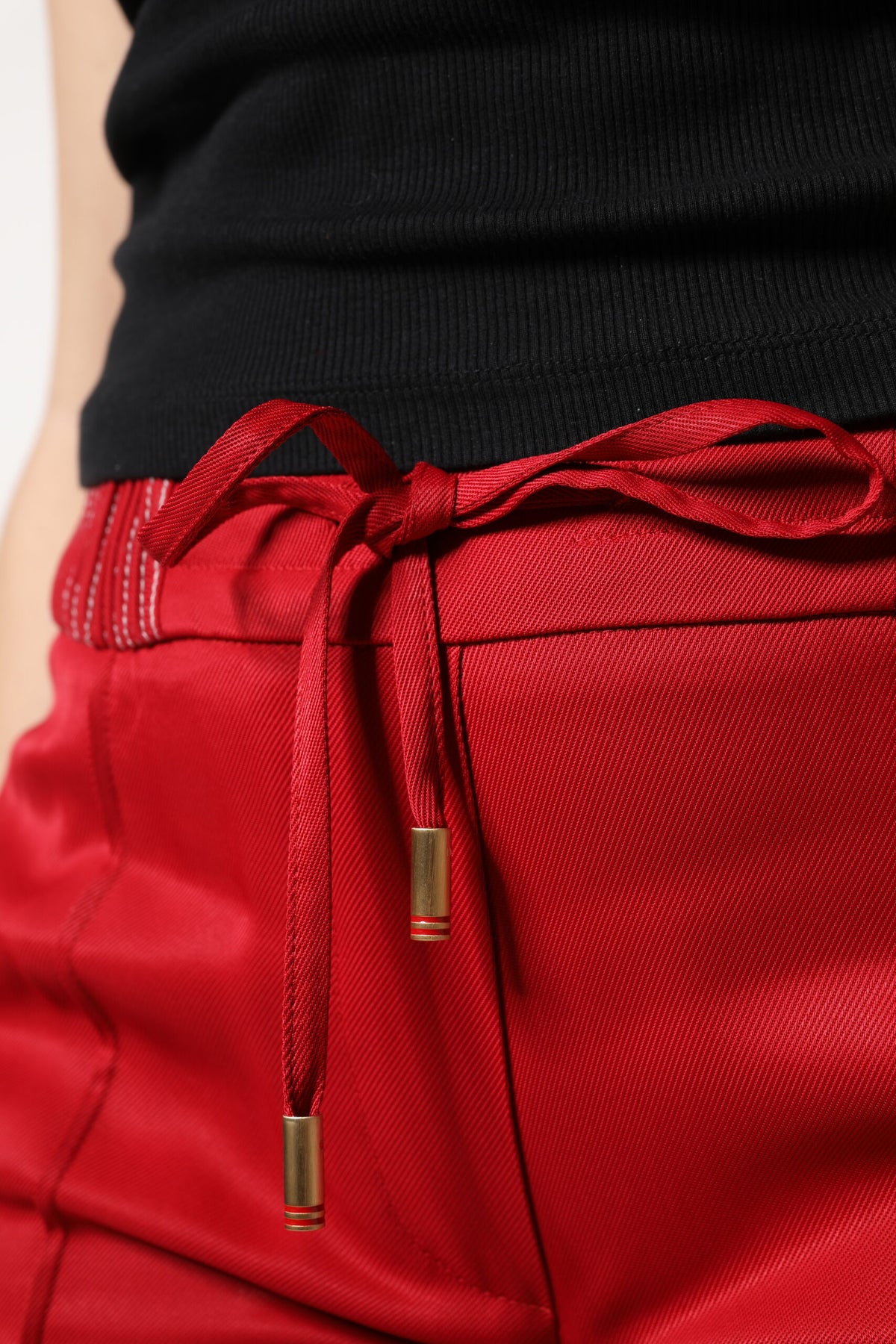 Dolce & Gabbana Pantalons Droits en Viscose Rouge