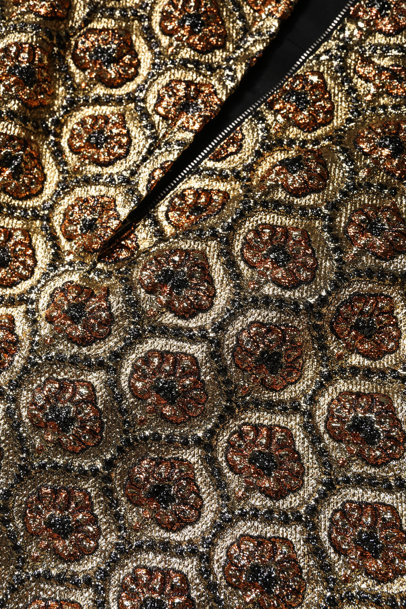 Dolce & Gabbana Brown Brocade A-line Mini Skirt