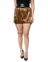 Dolce & Gabbana Metallic Gold High Waist Women Hotpants Shorts