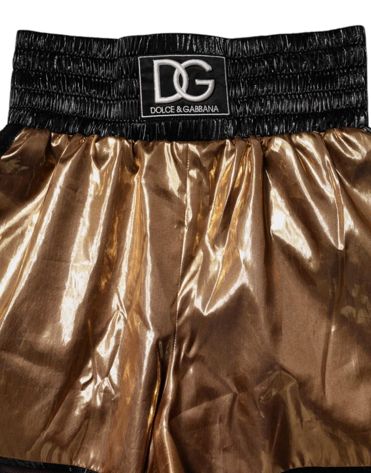 Dolce & Gabbana Metallic Gold High Waist Women Hotpants Shorts