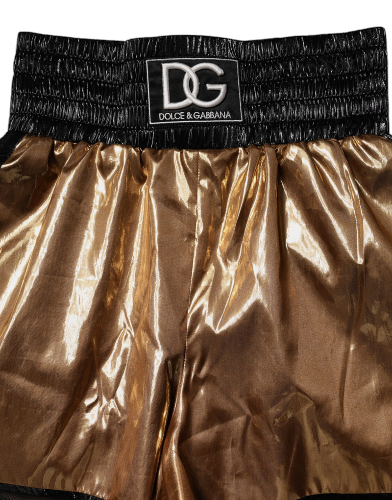 Dolce & Gabbana Metallic Gold High Waist Women Hotpants Shorts