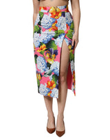 Dolce & Gabbana Jupe Midi Haute Taille Multicolore à Fleurs