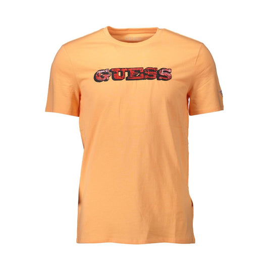 T-shirt homme en coton orange Guess Jeans