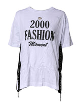 Dolce & Gabbana T-shirt en coton blanc à lacets