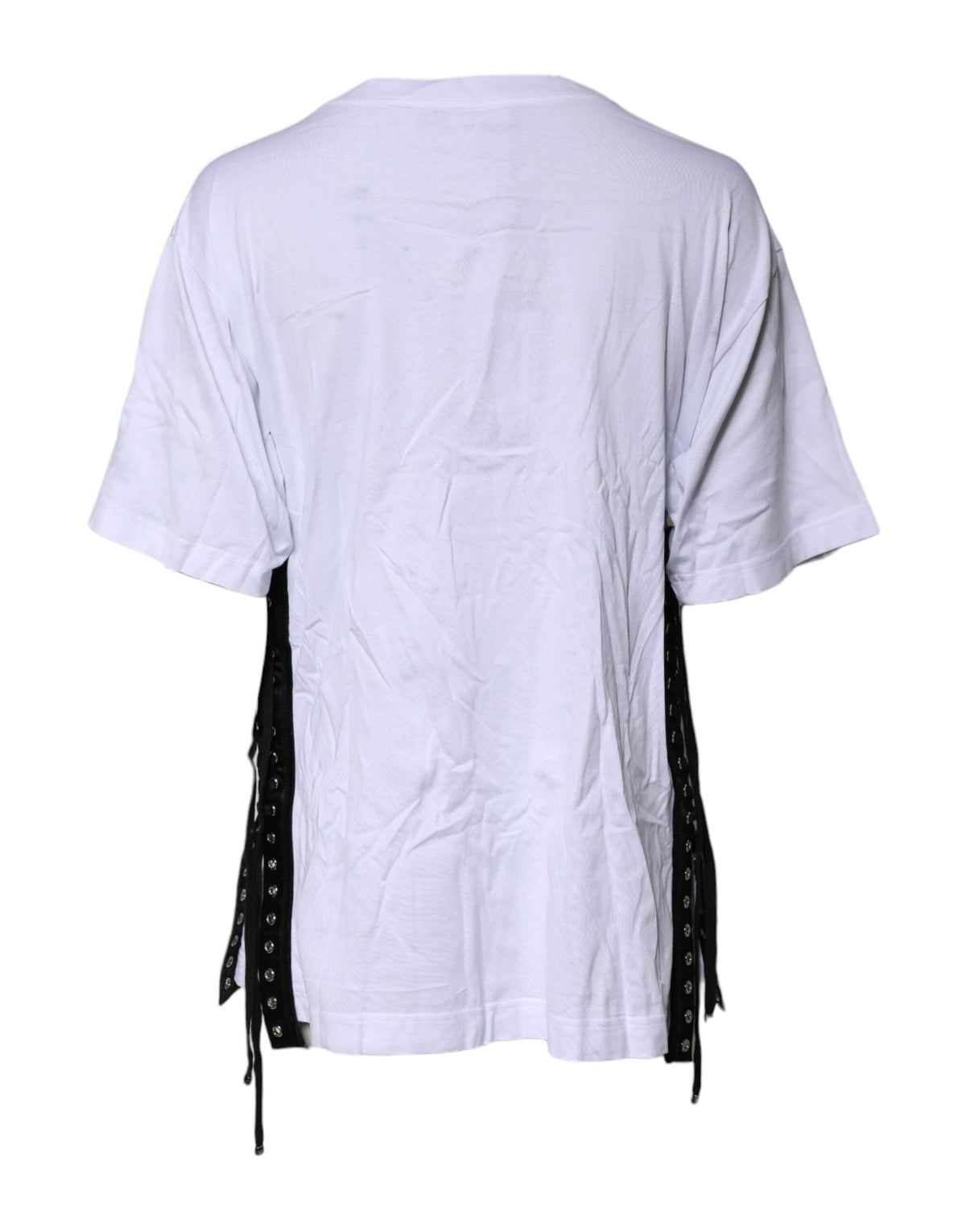 Dolce & Gabbana T-shirt en coton blanc à lacets