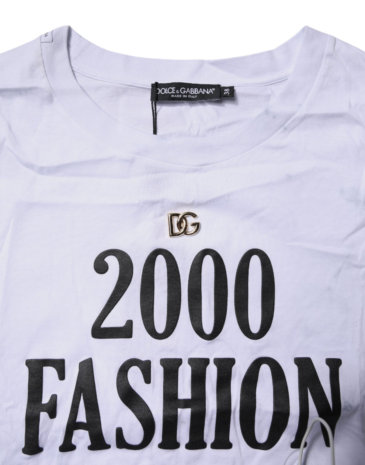 Dolce & Gabbana T-shirt en coton blanc à lacets