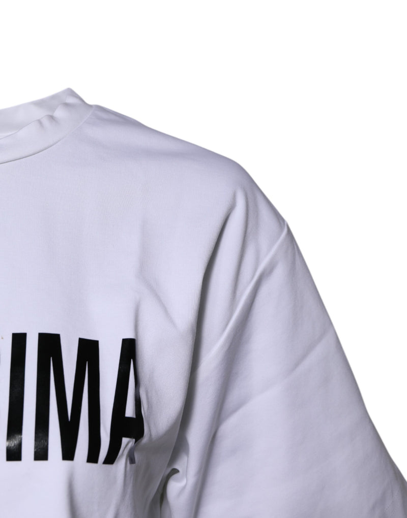 Dolce & Gabbana White Bellissima Cotton Crew Neck T-shirt