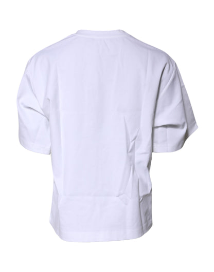 Dolce & Gabbana White Bellissima Cotton Crew Neck T-shirt