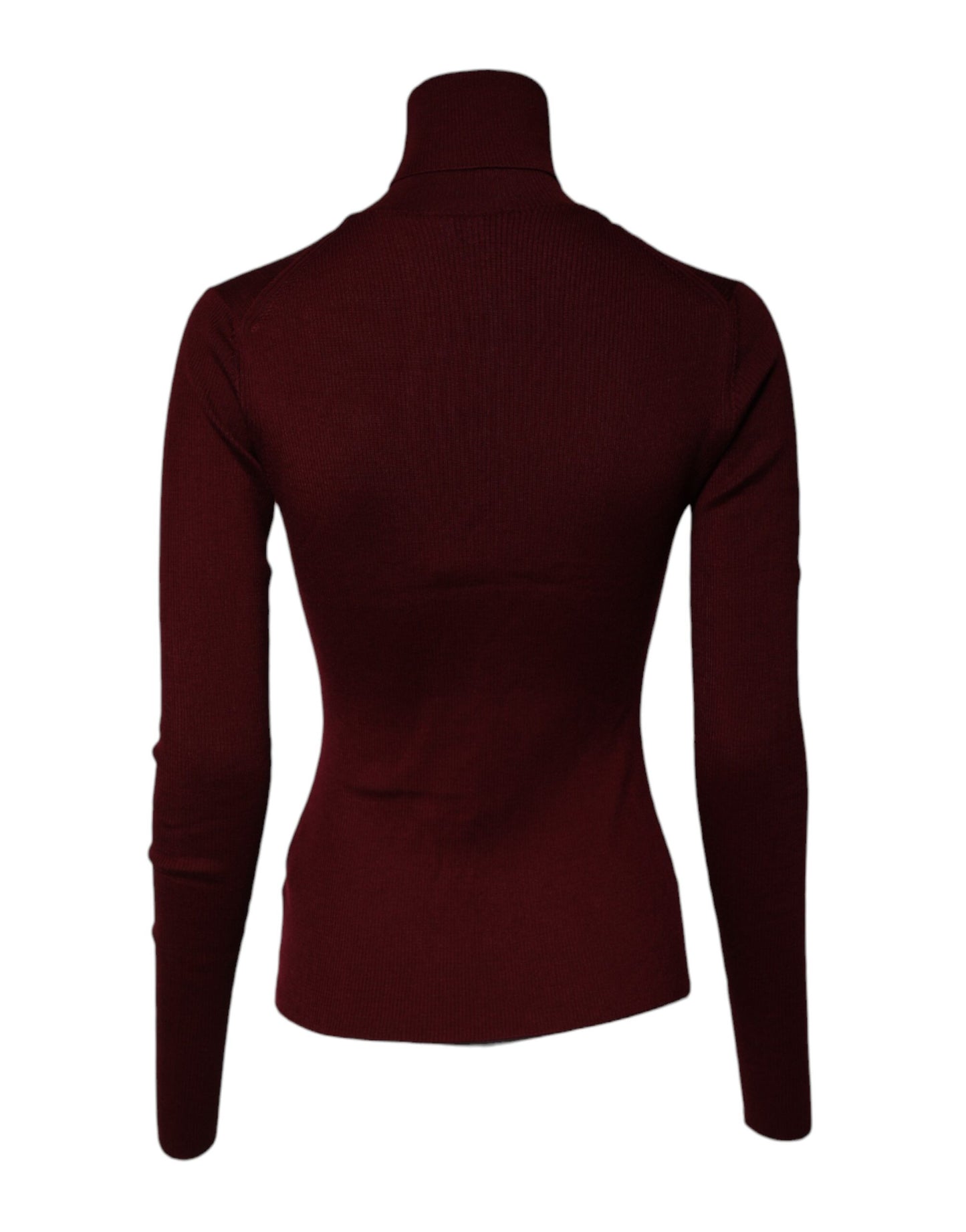 Pull col montant slim à manches longues en bordeaux de Dolce & Gabbana