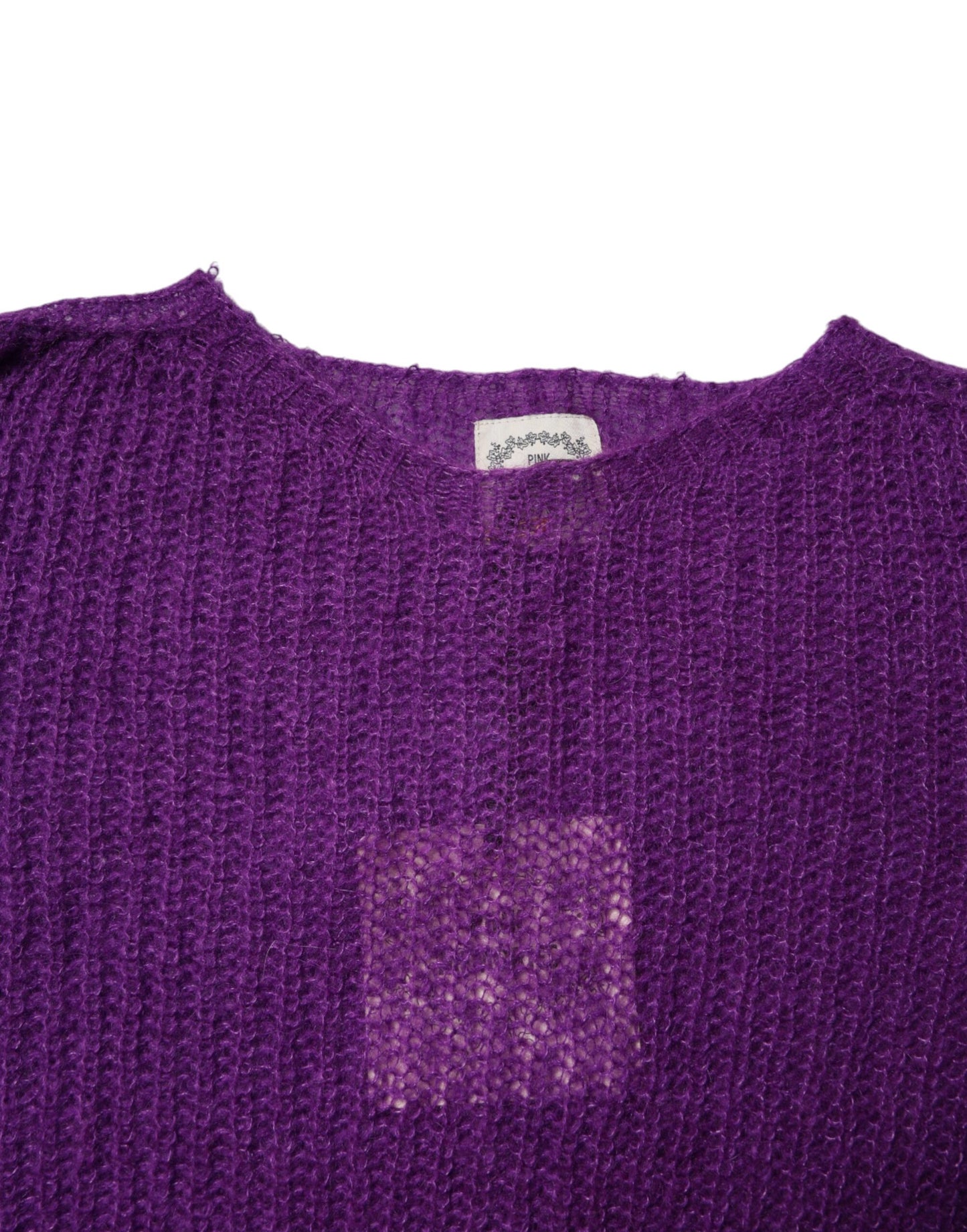 Pull en tricot violet à manches longues et col rond PINK MEMORIES