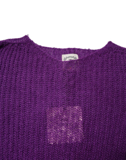 Pull en tricot violet à manches longues et col rond PINK MEMORIES