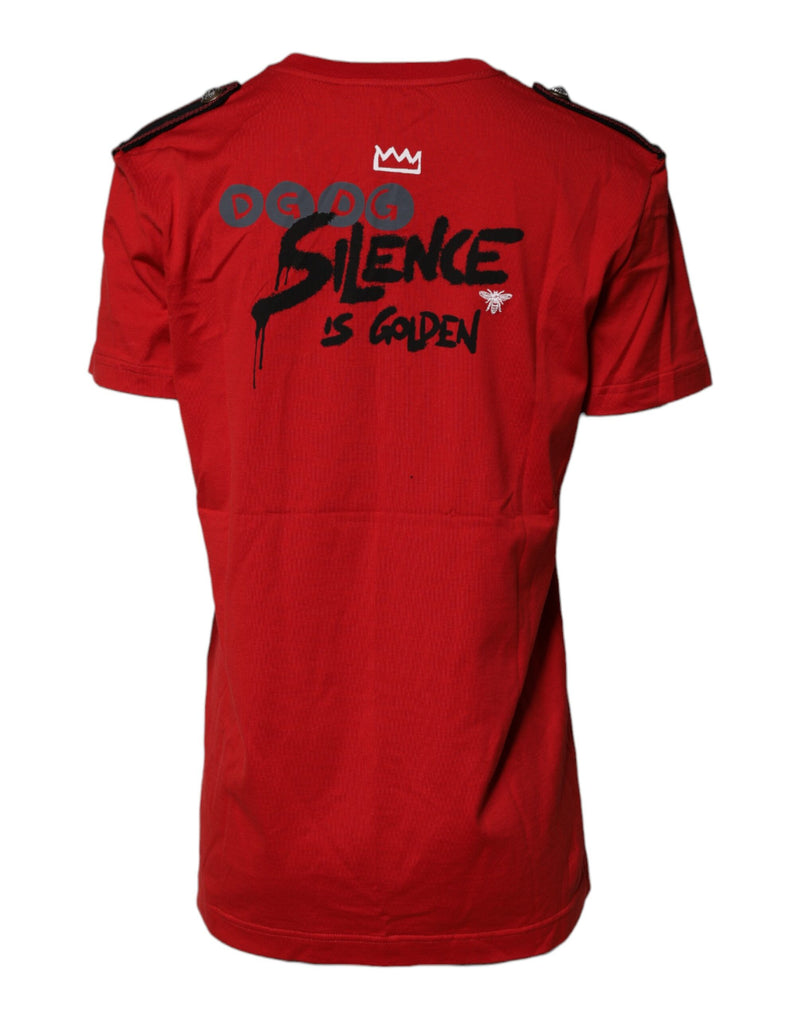 Dolce & Gabbana Red Cotton Round Neck Short Sleeves T-shirt