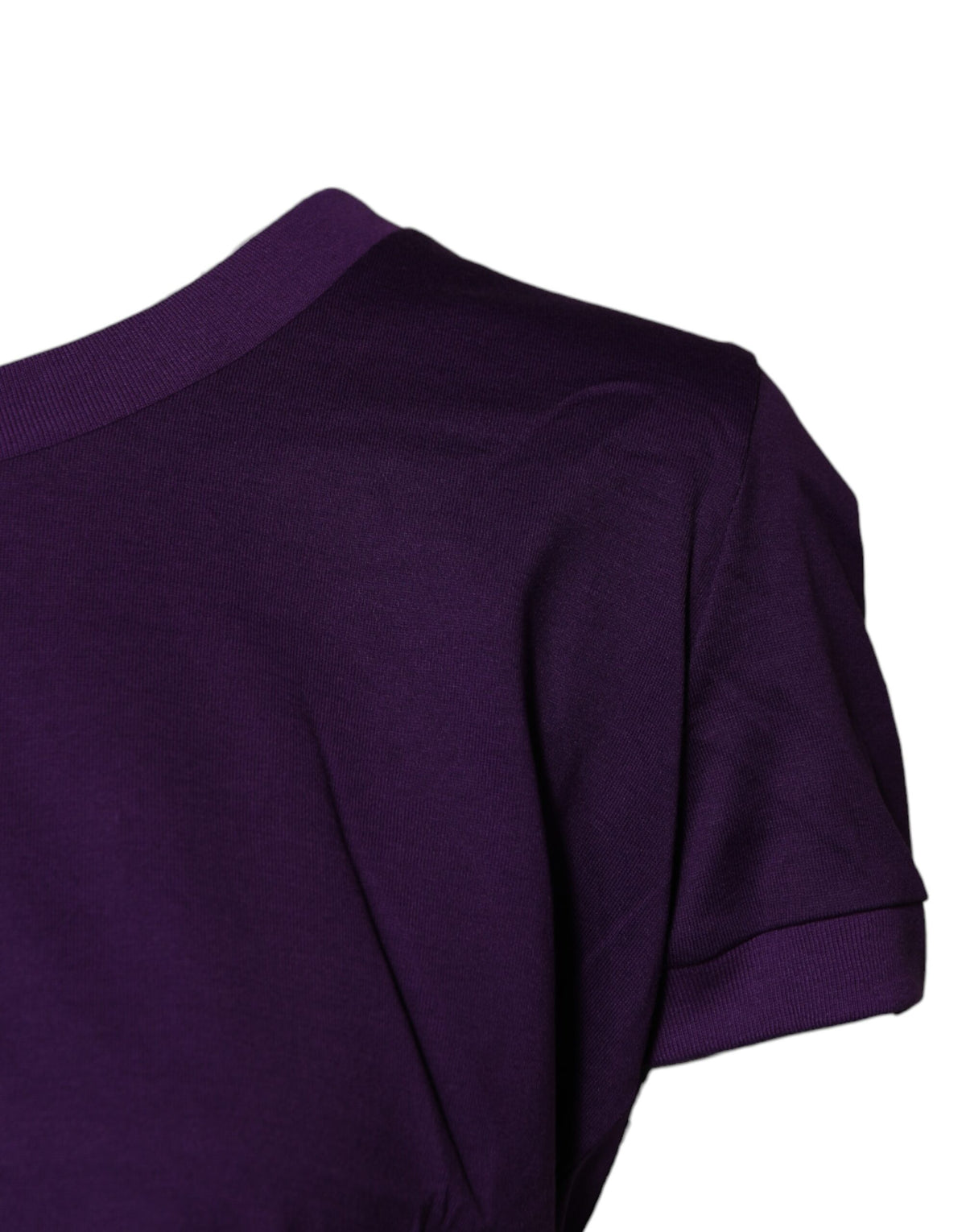 Dolce & Gabbana T-shirt Violet en Coton à Col Rond et Manches Courtes