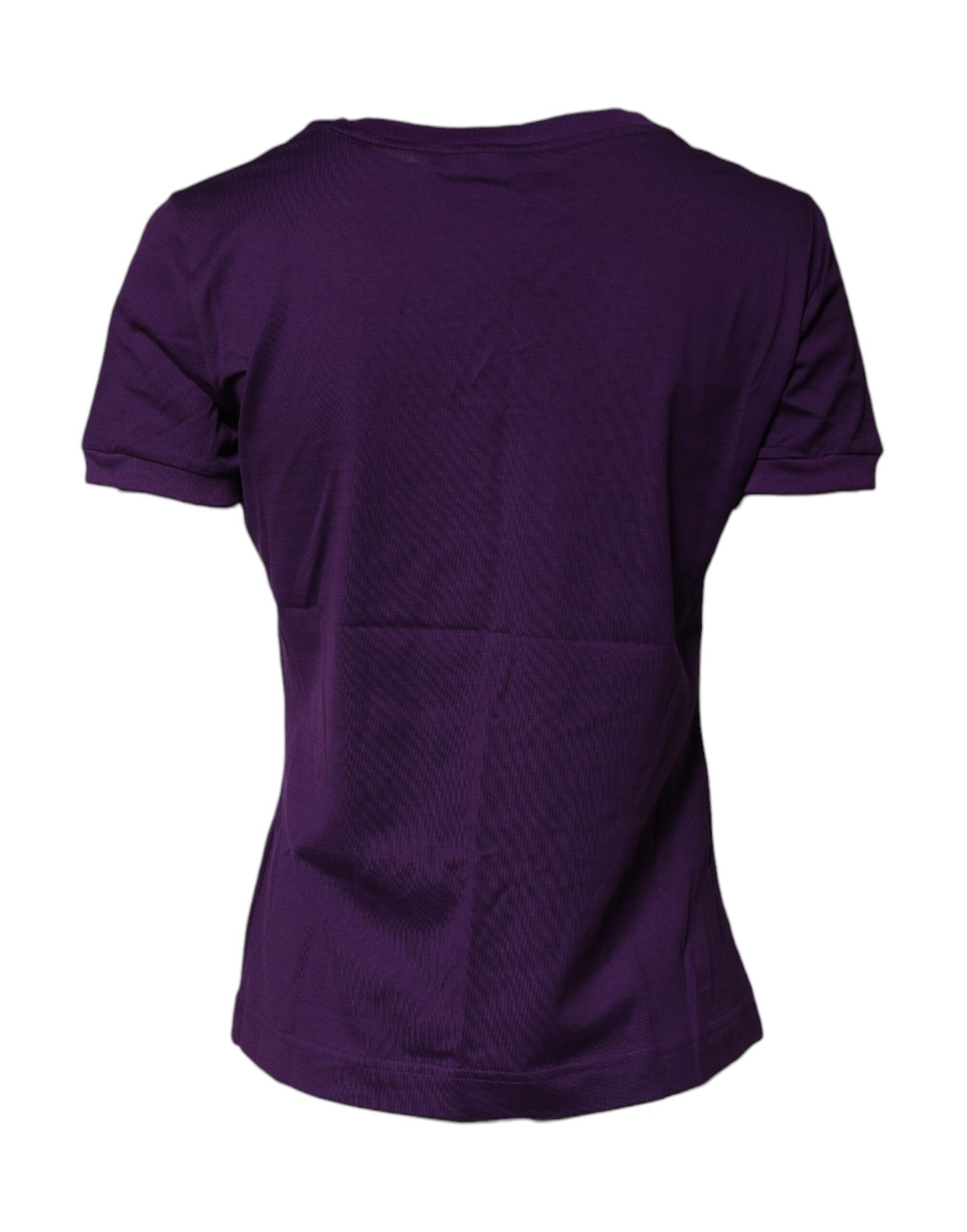 T-shirt à manches courtes et col rond en coton violet de Dolce & Gabbana