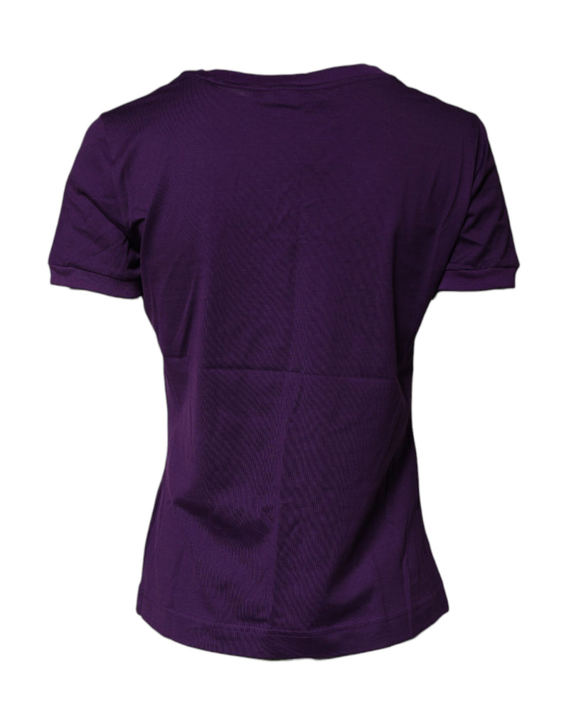 Dolce & Gabbana Violet Cotton Crewneck Short Sleeves T-shirt