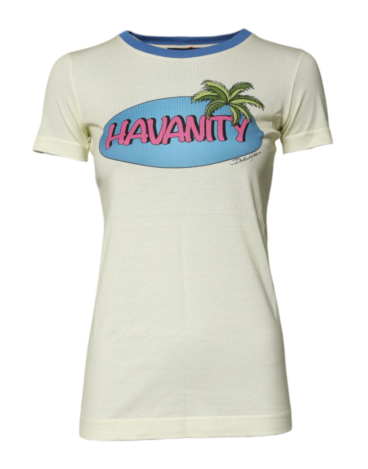 T-shirt à manches courtes en coton jaune clair Dolce & Gabbana