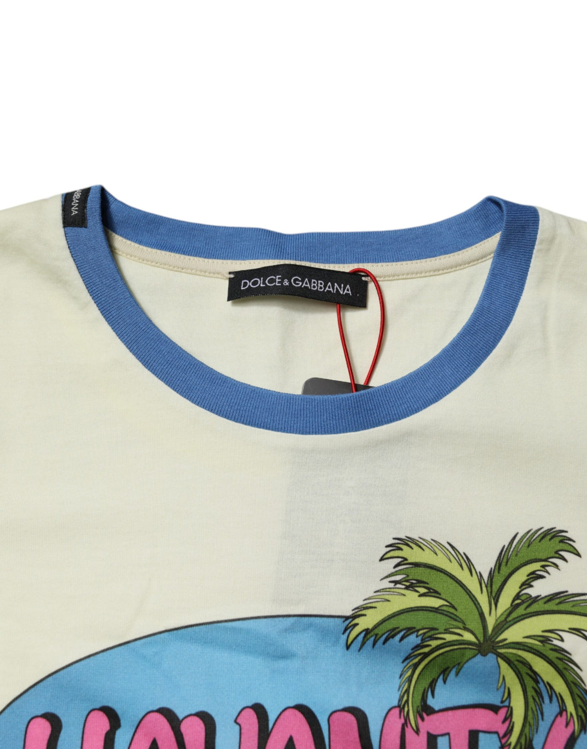 T-shirt à manches courtes en coton jaune clair Dolce & Gabbana