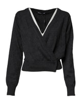 Pull en cachemire gris Dolce & Gabbana à col en V profond