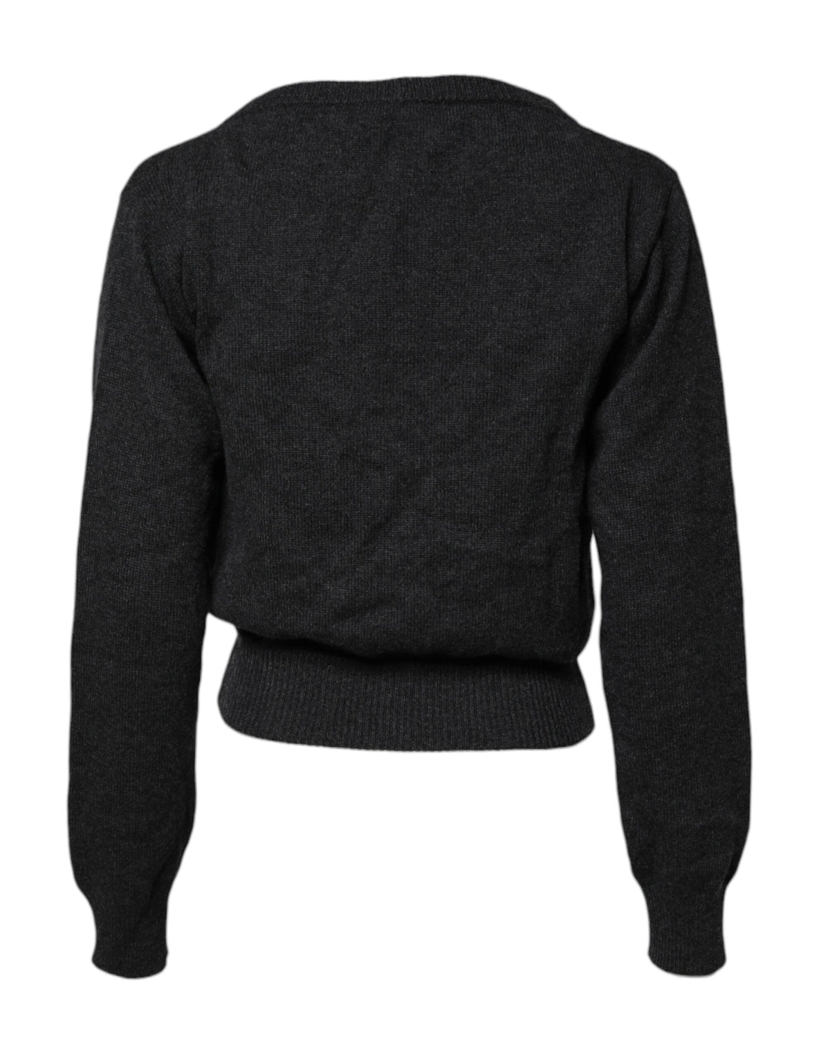 Pull en cachemire gris Dolce & Gabbana à col en V profond