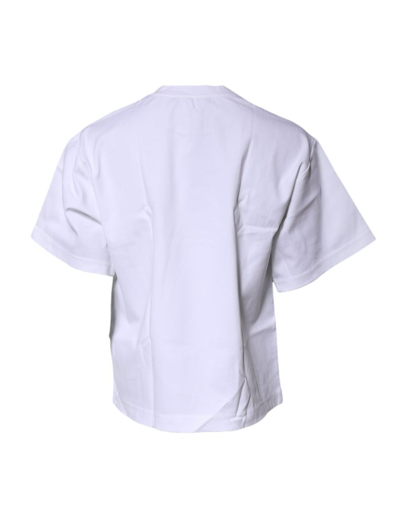 Dolce & Gabbana White Bellissima Cotton Crew Neck T-shirt