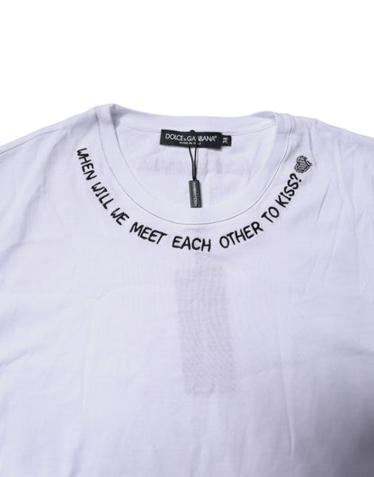 Dolce & Gabbana White Cotton Sleeveless Printed Tank T-shirt