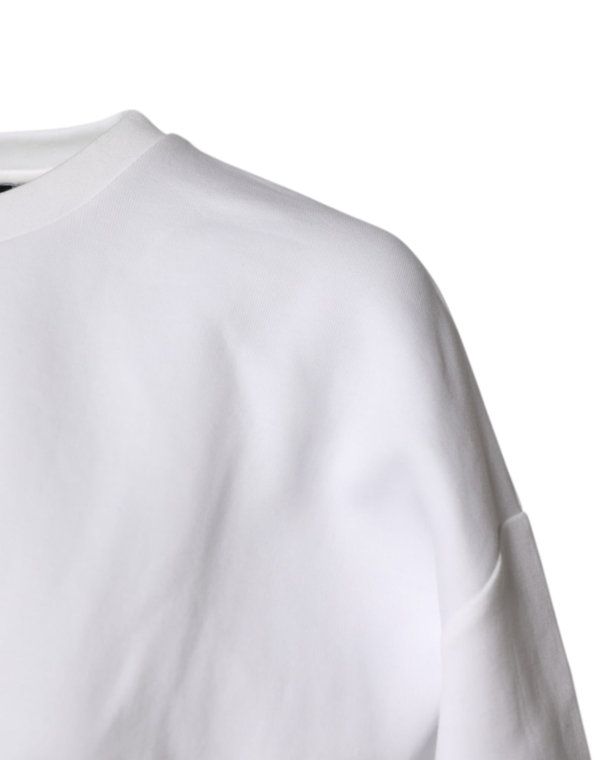 Dolce & Gabbana Blouse Top en Coton Blanc à Manches 3/4