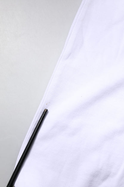 Dolce & Gabbana White Cotton Silk Blend Ascot Collar T-shirt