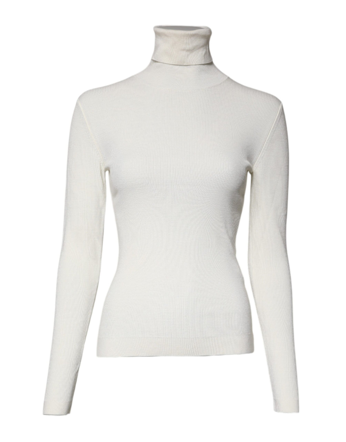 Dolce & Gabbana Pull Crème à Manches Longues Col Roulé Slim