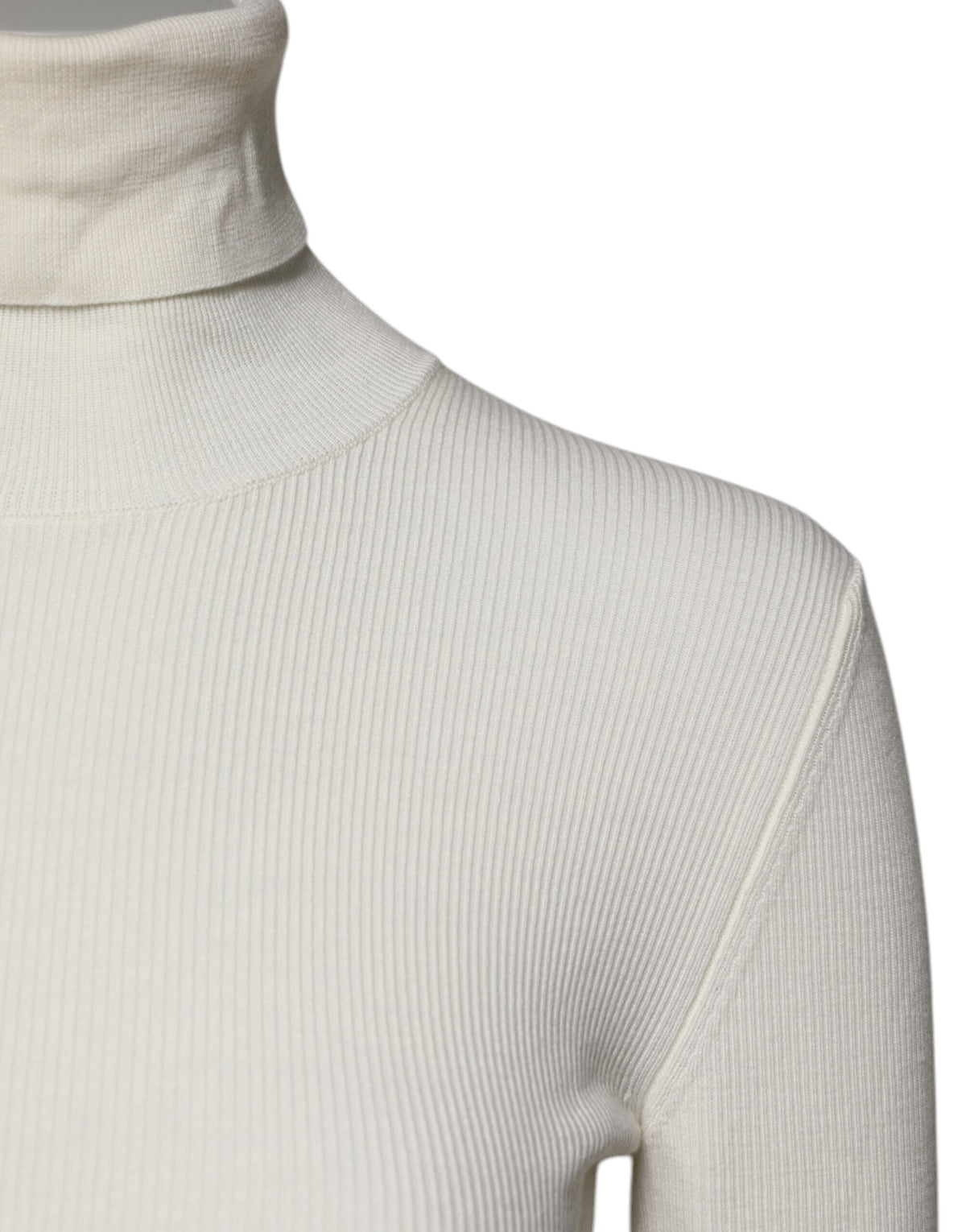 Dolce & Gabbana Pull Crème à Manches Longues Col Roulé Slim