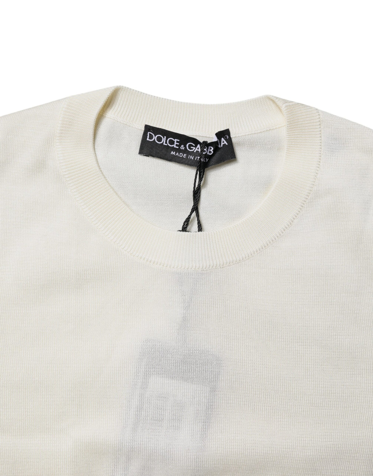 Dolce & Gabbana Blouse en Soie Crème à Manches Courtes