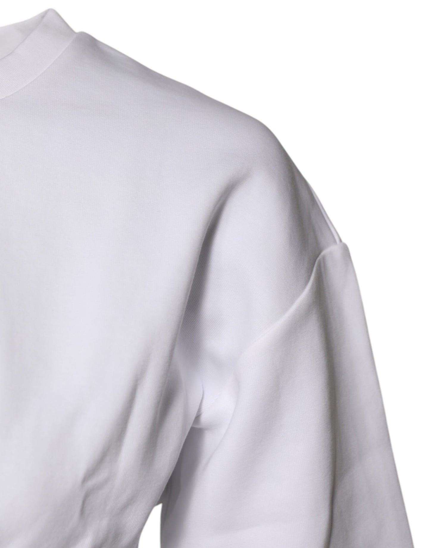 Dolce & Gabbana White Cotton Blend 3/4 Sleeves Blouse Top