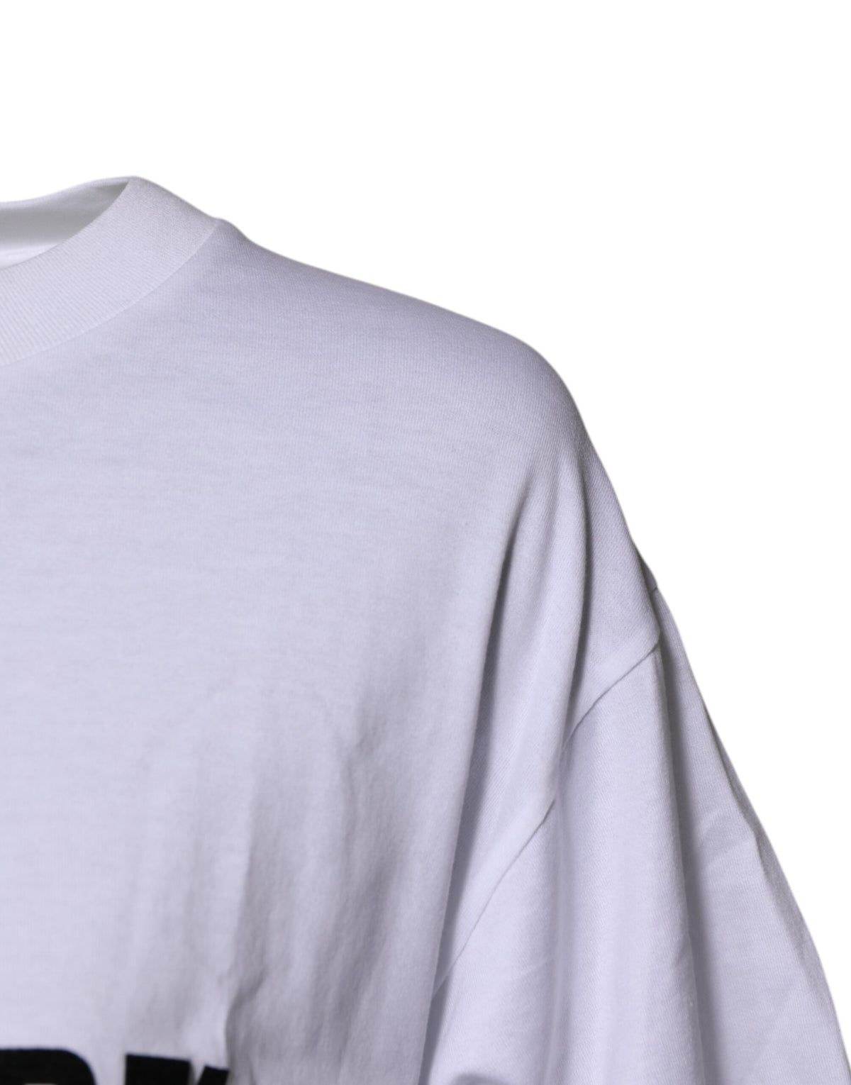 Dolce & Gabbana White Printed Round Neck Cotton T-Shirt
