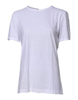 Dolce & Gabbana T-shirt Blanc à Manches Courtes et Col Rond