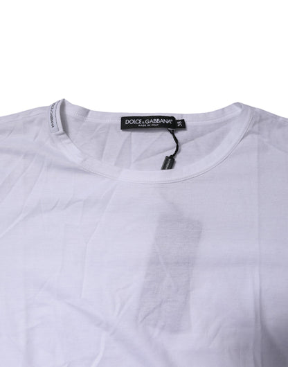 Dolce & Gabbana White Short Sleeves Round Neck Top T-shirt