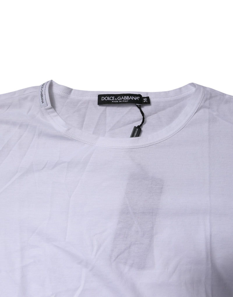 Dolce & Gabbana White Short Sleeves Round Neck Top T-shirt