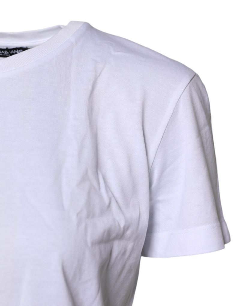 Dolce & Gabbana White Short Sleeves Round Neck Top T-shirt