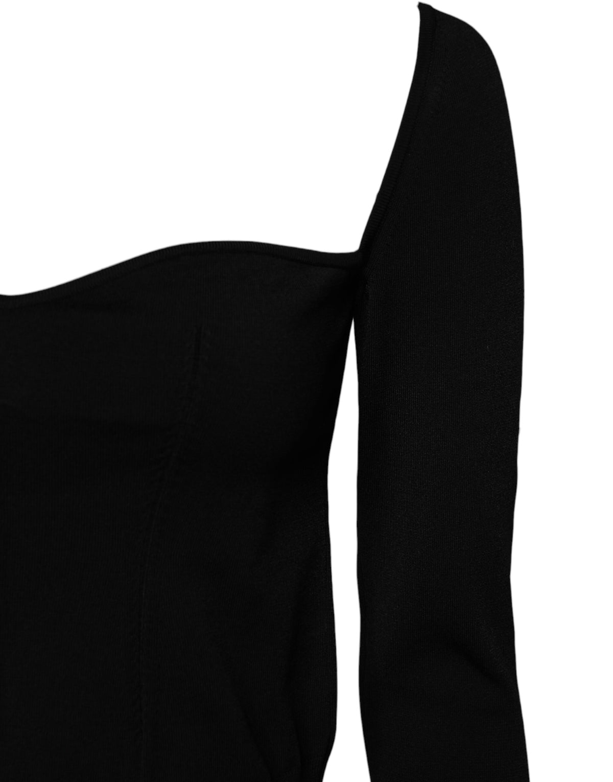 Dolce & Gabbana Pull Noir à Col Carré et Manches Longues